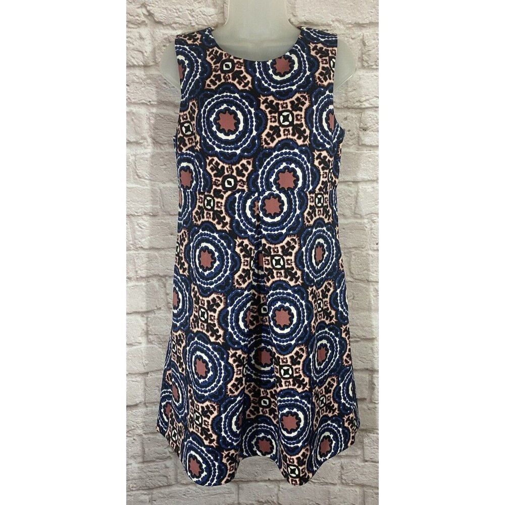 A Pea In The Pod Taylor Dress M Geometric Thick Ponte Knit Fit N Flare 9669